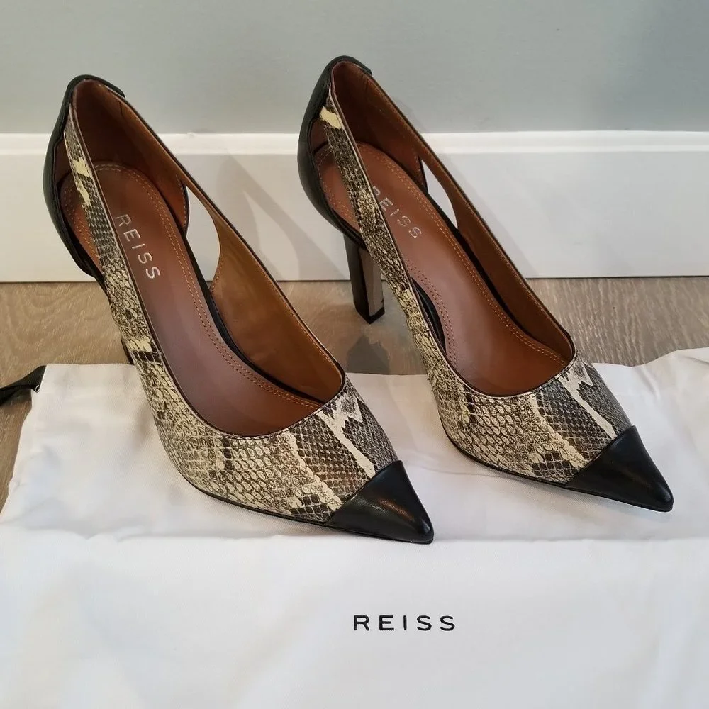 *NEW*REISS SAMARA LEATHER  SNAKE SIZE EU38 US 7.5 - Picture 3 of 9